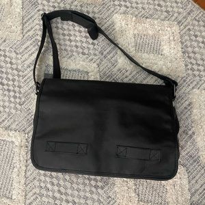 Whet Blu Black Genuine Leather Messenger Bag Purse NEW NWT Handbag Purse